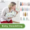 Swaddling Newborn Swaddle Wrap + Hat 3pack Cotton Baby Receiving Blanket Bedding Cartoon Cute Infant Sleeping Bag for 06 Months