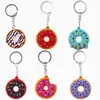 Keychains Key Chain Secure Pvc Doughnut Beauty And Health Car Decoration Snap Design American Schoolbag Pendant Decorations
