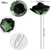 Fiori decorativi Halloween artificiale 25/50 pezzi rose nere 25/50pcs gambo flessibile