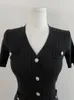 Zomer MIDI DRES Gebreide zwarte bodycon Korea Style Ruffle Ladies jurken elegante mode casual vrouw jurk 2023 240403