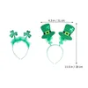 Bandanas 4pcs St Patrick Day Hat para a cabeça Glitter Shamrock Bopper Capacete de capacete para acessórios de festa Random