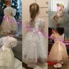 Spädbarnsbåge 1st födelsedag Baby Dress Costumes Flower Brodery Princess Party Wedding For White First Communion 240322