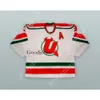 БЕЛАЯ ХОККЕЙНАЯ ФУТБОЛКА Gdsir Custom JAMIE HUSCROFT 3 UTICA DEVILS НОВЫЙ Top Ed S-M-L-XL-XXL-3XL-4XL-5XL-6XL