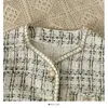 Kurtki damskie Gagarich 2024 Autumn Winter Temperament Tweed Cropped Jacket Women Style Korean Modna luźna wszechstronna top