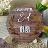 Party-Dekoration Holzrunde Countdown-Kalender mit Halter DIY 31 Tage lang auf Ramadan Eid al-Fitr Table Ornament Home Decor