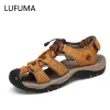 Sandalen Lufuma merk echte lederen mannen schoenen zomer nieuwe grote grootte sandalen sandalen mannen sandalen mode sandalen slippers groot formaat 3847