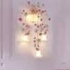 Vägglampa land villa blomma och gräs trädgårdsljus vardagsrum järnkonst lång sconce dekorativ duplex by ingång