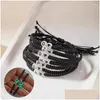 Charm Bracelets Fashion Luminous Beads Heart 26 Letters For Women Men A-Z Initial Name Adjustable Braided Bracelet Friendship Jewelr Dhqcl