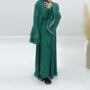 Vêtements ethniques 2024 Dernières Abaya musulman à manches à manches fusées Sets 3pc Femelle pleine longueur Silky Dubai Luxury Islamic Cardigan Scarf