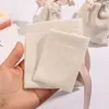 Mücevher Torbaları 5 PCS Bej Kadife Ambalaj Hediyesi Ayarlanabilir Yay Şerit Drawstring Çanta Kolye Bilezik Küpe Depo Çantaları