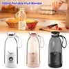 Juicers Portable Fresh Blender Juicer 500 ml 6 blad rosa mini elektrisk laddningsbar resefruktutdragare