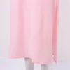 Casual Dresses Fashion Summer 2024 Pure Long Womens Round Neck -Sleeved Loose Dress Style A Line Slit de Fiesta