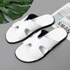 Izmiss Slippers Mens Slipper Summer Leather Luxury Sliders Genuine Men Brand Rubber Slides Fashion Beach Flat Sandals Shiny Slipp Have Logo