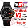 DIW Carbon SA4130 Chronographe Automatic Mens Watch N6F V2 Black Stick Dial Nylon Strap Super Edition Même carte de série Puretime Reloj Hombre Montre Homme Ptrx