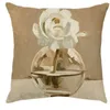 Pillow vaso de decoração tampa de flores brancas de linho de linho de linho