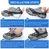 Tomshoo Ultralight 32Teeth Ice Claw Stainless Steel AntiSlip Shoe Cover Snow Cleats Device Climbing Safety Supplies 240320