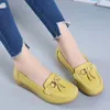 Chaussures décontractées Femmes Slope Talon Slip on Locs For Ballet Flats Moccasins Zapatos Mujer Flat