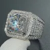 Fashion Men Women Dazzling Ring Silver Plated Diamond Birthstone Ring Engaged Wedding Party Ring Size 5-12278H