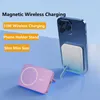 Mobiltelefon Power Banks 10000mAh Magnetic Wireless Charger Power Bank Magnetic Ring för iPhone 15 14 13 Samsung Huawei Mini Powerbank med Holder 2443