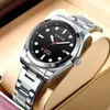 Montre-bracelettes Lige Fashion Luxury Quatrz Watch Business Casual Sport en acier inoxydable en acier pour hommes Affaire de l'homme à jour lumineux imperméable