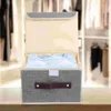 Storage Bags Organizer Clothes Container Collapsible Bins Bedroom Cotton Linen Wardrobe Sundries Holder Tote Lid