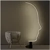 Vloerlampen Italiaanse ontwerper Creatieve persoonlijkheid Woonkamer Band Slaapkamer Studie Modern Simple Art Face Lamp Light Stand Hoek LED D DHXVC