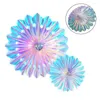 Figurines décoratives ventilateurs pliants Iridescente Party Party Rainbow Remplacement des pièces de mariage Round Shine Round Pièces