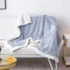 Blankets Simple Modern Double-layer Lambskin Blanket Ins Korean-style Plaid Thickened Warm Sofa Nap Skin-friendly Soft Shawl