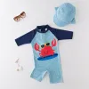 Swimswear Summer Children's Swimsuit Boys Dinosaur UV Baby Bathining Costume garçon Kid One Piece Suivi de baignade