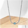 Tenis ukończył S925 Sterling Sier Diamond Naszyjnik dla kobiety Rec serca Naszyjniki Białe 8a Cubic Zirconia Chokers Luxury Dhpy6