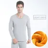 Men's Thermal Underwear V-neck Winter Pants Clothing Men Warm Long Johns Set Male Fitness Physical Training Suit