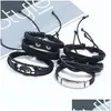 Bracelets de charme arbre de vie bracelet tissé enveloppe MtiLerure authentique bracele en cuir homme chaîne de corde à la main