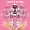 Pink 24g RC robot remote control programming English space touch gesture induction dance Children gift 240321