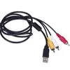 1.5m USB - RCA Kablosu USB 2.0 Erkek - 3 RCA Erkek Kapak Stereo Sesli Video Kablosu Televizyon Bağdaştırıcısı Tel Av A/V TV Adaptörü