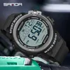 Zegarek Sanda luksusowy moda g styl sportowy sportowy zegarek Wodoodporne wojskowe wyświetlacz zegarowy zegarki prowadzone przez cyfrowe reloj hombre