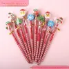 Pennor 20/30 st Söt julpennpenntecknad Eraser Head Pencil Kawaii julklappar Skolmaterial Skiss Skriv dragstolare