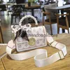 Cross Body PU PU Handbag Womens Bag 2024 Fashion New Printed Single Counter Messenger Bag Foreign Silk Silk Square H240403