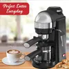 Kaffebryggare 800 watt cappuccino brygger och espresso maker w/ skummande trollstav svart.usa.new y240403