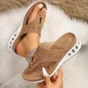 Slippers 2024 Новые летние женские клины высокой каблуки с воздушной подушкой сандалии моды зажимной платформу пляжные сандалии J240402