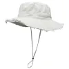 Madrasser Fashion Ladies Summer Leisure Protection Sun UV50+ Beach Hat Bucket Hat Water Washed Fur Brim Men's Panama Hat Sunscreen Cap