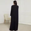 Vêtements ethniques Boucle en cuir élégant Abaya Robe musulmane pleine longueur Dubaï Femelle Split Sold Islamic Islamic Islam Robe Drophiping