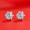 Sets de joyas de diamantes moissanite originales para mujeres con certificado Cabecillo de copo de nieve Juegos de anillo 925 Regalo de lujo de boda de plata