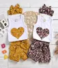 Newborn Baby Girl Summer Clothes Set Fashion Heart Print For Girls OutfitS Top Bow Shorts Headband New born Infant Clothing Sets4471823
