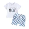 Kledingsets 2 stuks babyjongen zomeroutfits geboren outfit mamas korte mouw t-shirt shorts set peuter babykleding