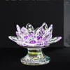 Bougeoirs TELT pieds Quartz Crystal Lotus Purity Flower Figurines Multicolor Candlestick Holder