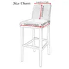 Stol täcker geometrisk tryck barstol täcker kort rygg armlöst stretch spandex sätes slipcovers för matsal elhemdekor
