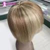 Clip in pony Human Hair Topper voor vrouwen 100% menselijk haar S Clipin One Piece Blonde Piano Hoogtepunten Kleur Ponse Haar 240314