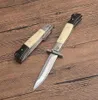 Tactical Folding Knife D2 Satin Blade Cow Bone Handle Outdoor Camping Hiking EDC Pocket Knives With Nylon Bag7401180