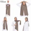 Roupas étnicas Bohowaii Islam Jersey Hijabs Sconhas instantâneas Khimar High Shawl Shawl Cagoule Hijab Femme Musulman Abayat Turbans for Women