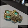 Stud -oorbellen Europese en Amerikaanse eenvoudige natuursteen turquoise broche drop levering sieraden dhuxb